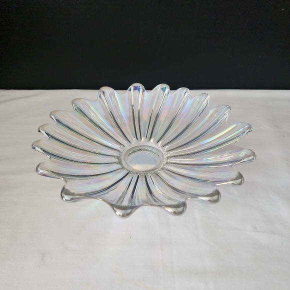 Stunning Iridescent Vintage Federal Glass Bowl Rimmed Plate in Original Box - Picture 3 of 6